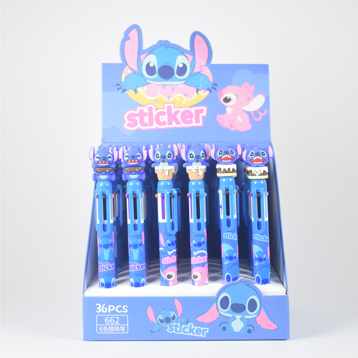 قلم سوسته 6 لون استيتش PEN 21